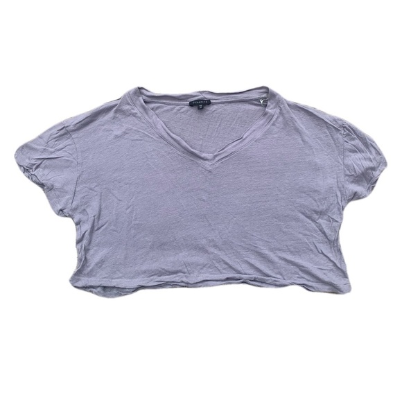 💙 Dynamite Lavender Cropped V-Neck T-Shirt | Size P/S - Picture 1 of 6